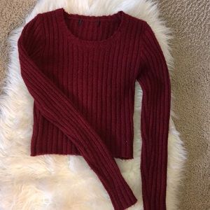 Burgundy Crop Sweater ✨